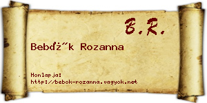 Bebők Rozanna névjegykártya